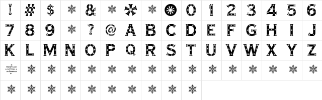 Snowflake Letters Extra-expanded  glyph index
