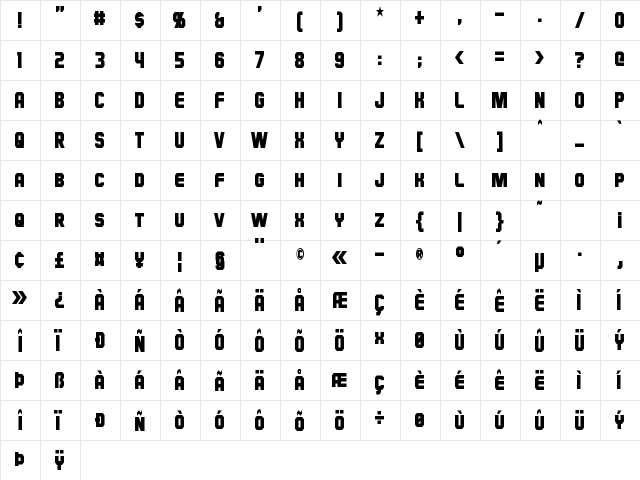 Hauser Condensed Regular  glyph index