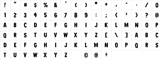 CC Chills Medium  glyph index