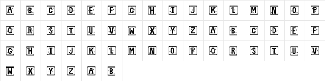 New Regular  glyph index