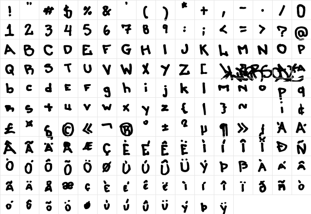 LiersonMattenhauer Regular  glyph index