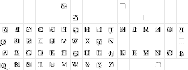 Letter In Letter Regular  glyph index