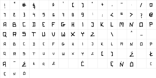 Mikolajf Regular  glyph index