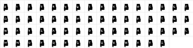 pf_alabama Regular  glyph index