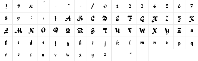 TACKLE Regular  glyph index