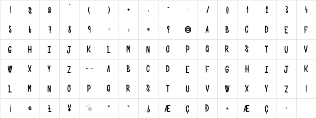 spooky night Regular  glyph index
