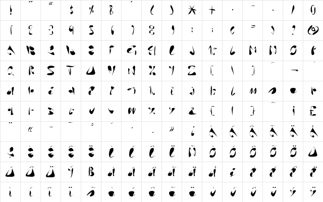 LTAraby Rafique Medium  glyph index