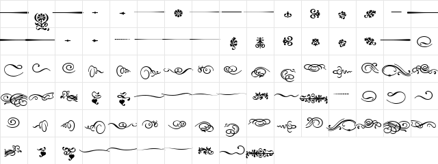 Dalliance Medium  glyph index