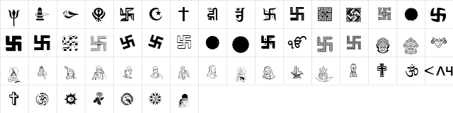 SYMBOL-3 Normal  glyph index