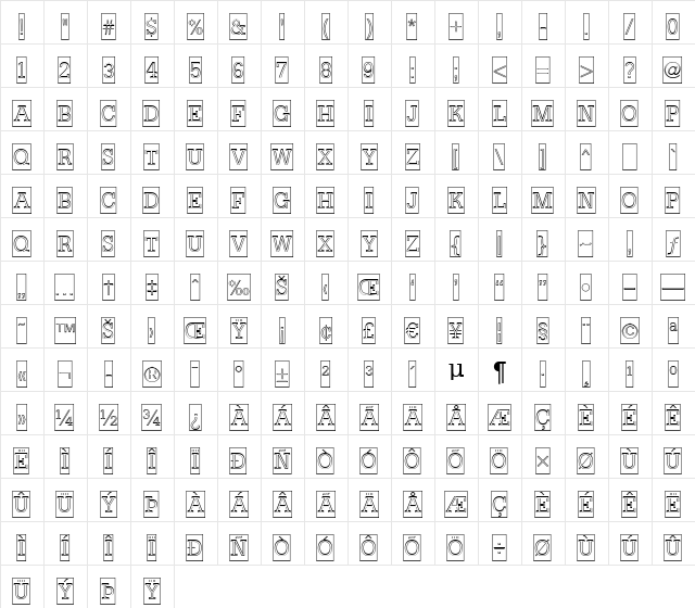 a_NoterCmOtl Regular  glyph index