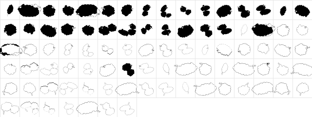 MankBalloons Regular  glyph index
