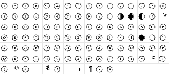 a_DiscoSerifDblOvl Regular  glyph index