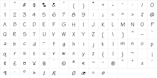 Architect-Bold Bold  glyph index