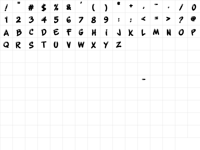 Shiny Signature Regular  glyph index