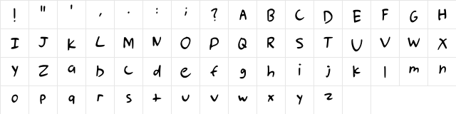 Landish Regular  glyph index