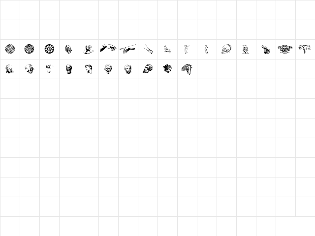 Michelangelo Extras  glyph index