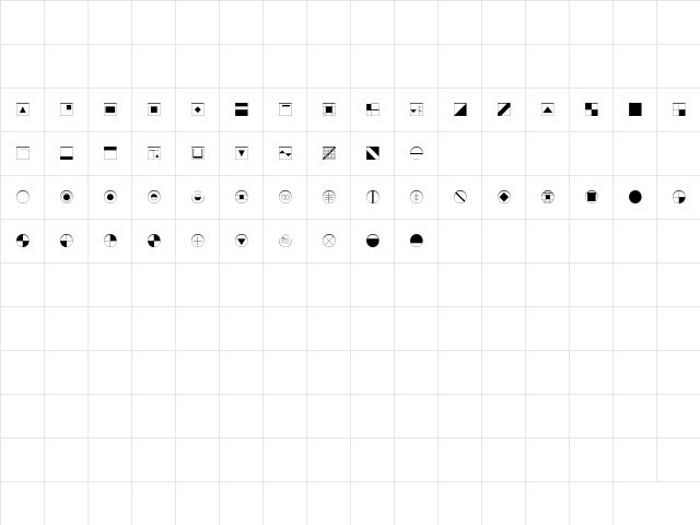P22 DeStijl Extras Regular  glyph index