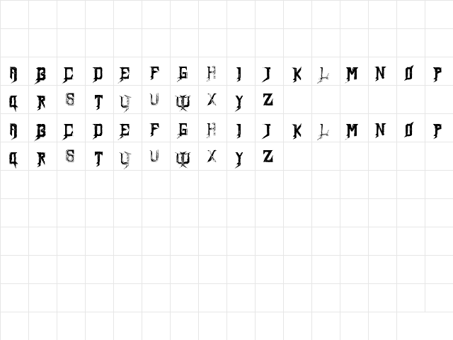 Decas Bold  glyph index