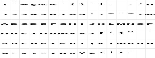 BorderSquashed Regular  glyph index