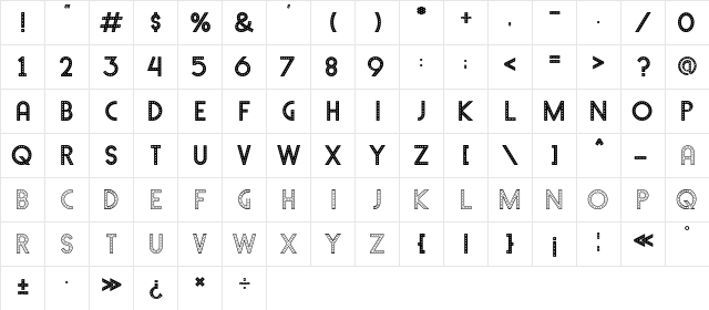 Neon Light Regular  glyph index