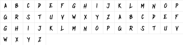 Undead Regular  glyph index