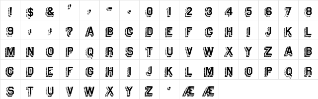 Archive Steeler Regular  glyph index