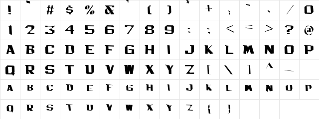 Bachelor Pad JL Regular  glyph index