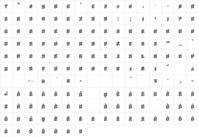 FlagDayFour Regular  glyph index