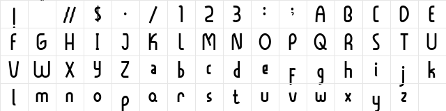 Vibestyle Regular  glyph index