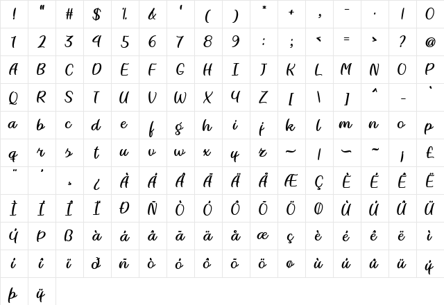 Lightning Crashes Regular  glyph index