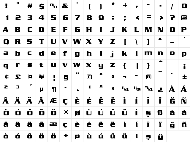 00657 Regular  glyph index