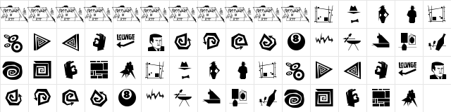 Lounge Lizards Regular  glyph index