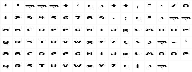 Beware Regular  glyph index