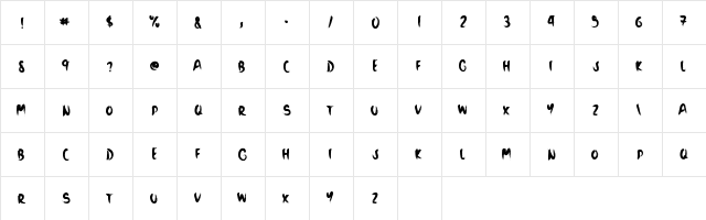 Black Sand Regular  glyph index
