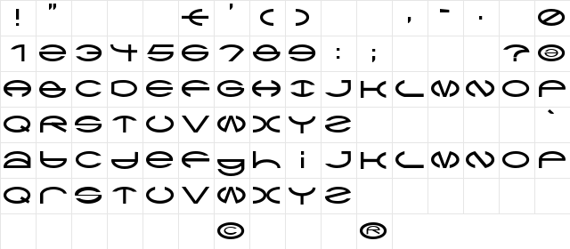 Jacino Vax Regular  glyph index