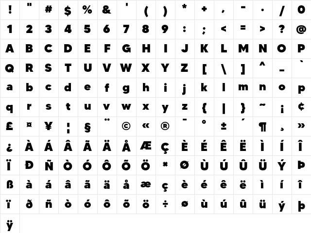 MADE TOMMY Black  glyph index