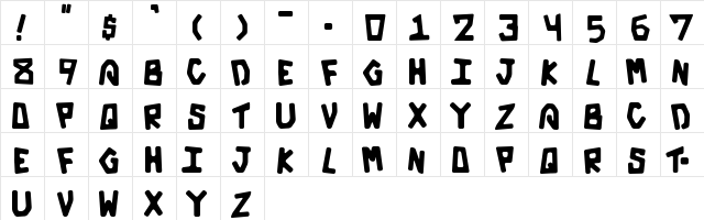 Galactic Bold  glyph index