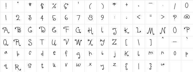 CK Darling Regular  glyph index