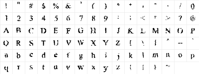 Honeybomb Normal  glyph index