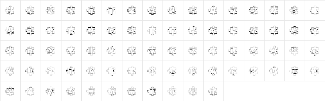 Puzzle Pieces Outline  glyph index