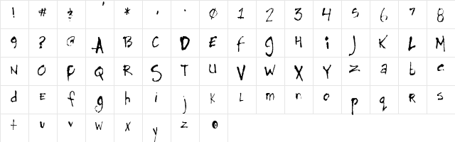 Horse Regular  glyph index