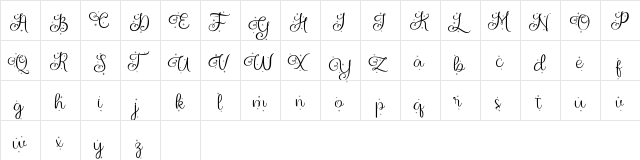 Holistya Snow Regular  glyph index