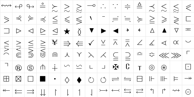 msam7 Regular  glyph index
