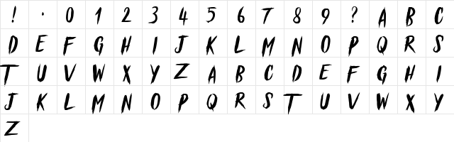 Blessed Believer Regular  glyph index