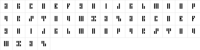 syndicate Regular  glyph index