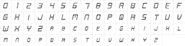 OpenMind Italic  glyph index