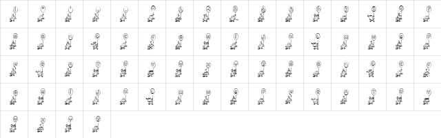 Hoppy Ribbitday Regular  glyph index