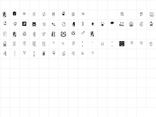MellowFonts1 Regular  glyph index