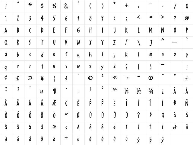Smile ICG Medium Regular  glyph index