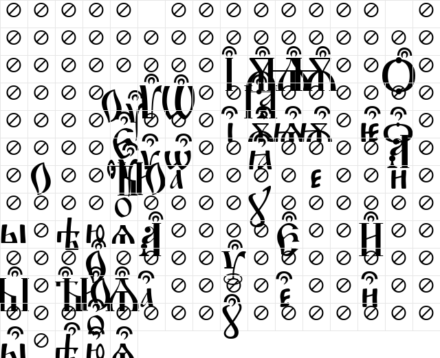 Irmologion BrthCircumflex Normal  glyph index